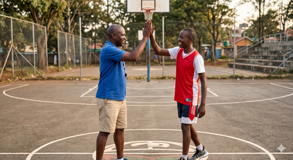 A positive mentor relationship between a youth player and their private basketball trainer.
